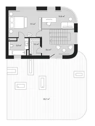 Планировка: евро-пятёшка 266,6 м² — ЖК Челюскинцев 5